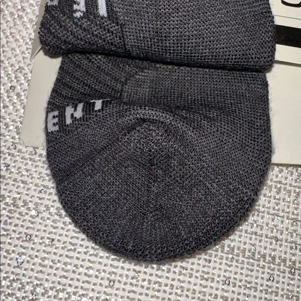 Le Bent Unisex Heather Black Targeted Cushion Micro Tab Below Ankle Run Socks